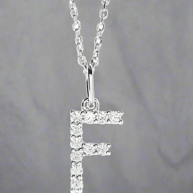 Gold Lab Grown Diamond Initial Necklace