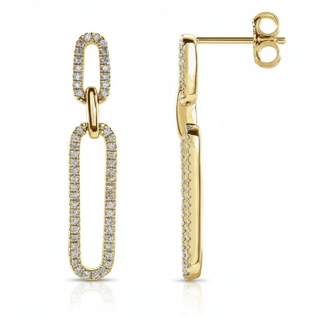 Paperclip Diamond Earrings