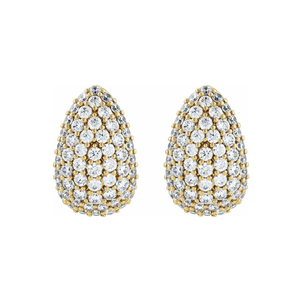 Ellie Diamond Teardrop Shaped Earrings 14K Yellow Gold