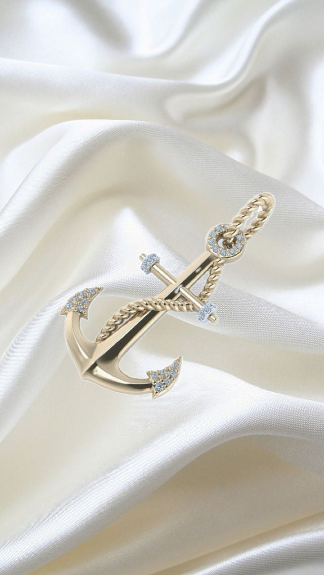 Diamond Anchor Pendant
