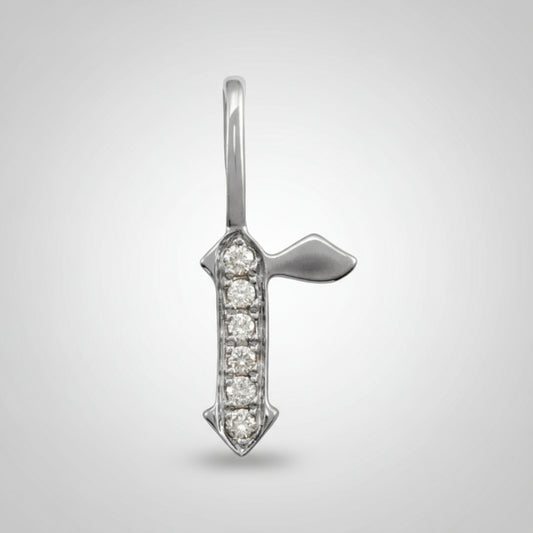 Gothic Initial Pendant with Lab Grown Diamonds