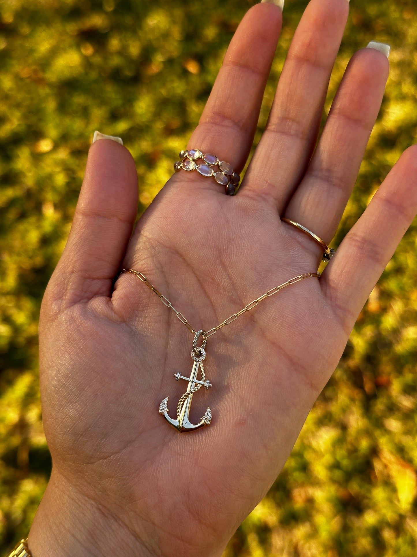 Diamond Anchor Pendant