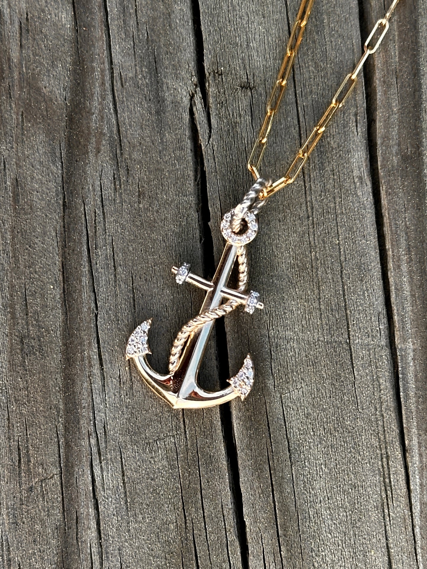 Diamond Anchor Pendant