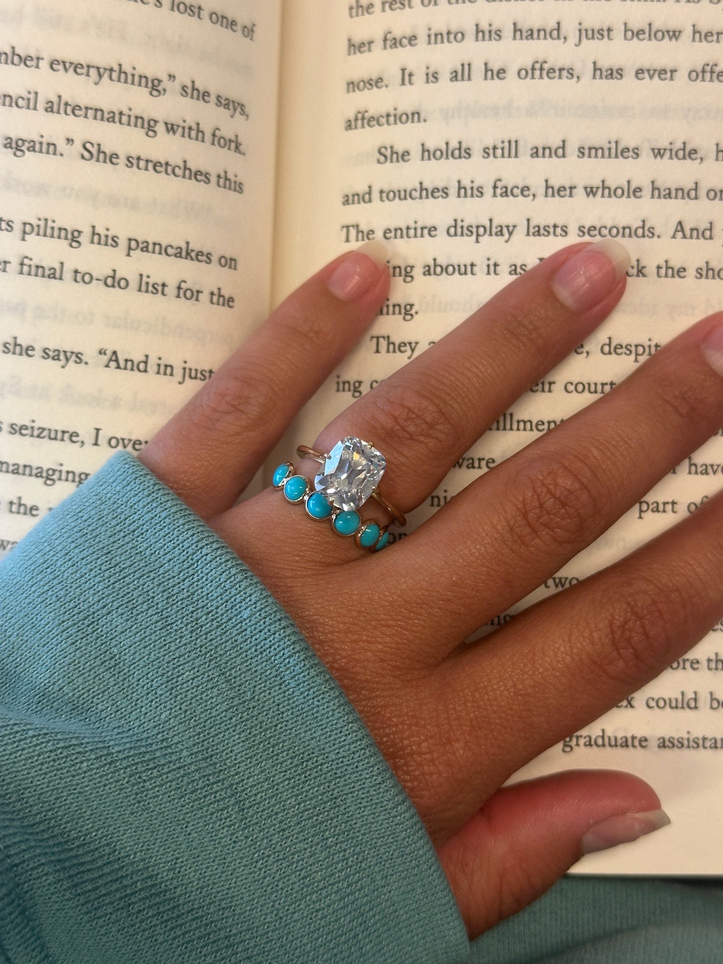 Turquoise Drops of Color Ring