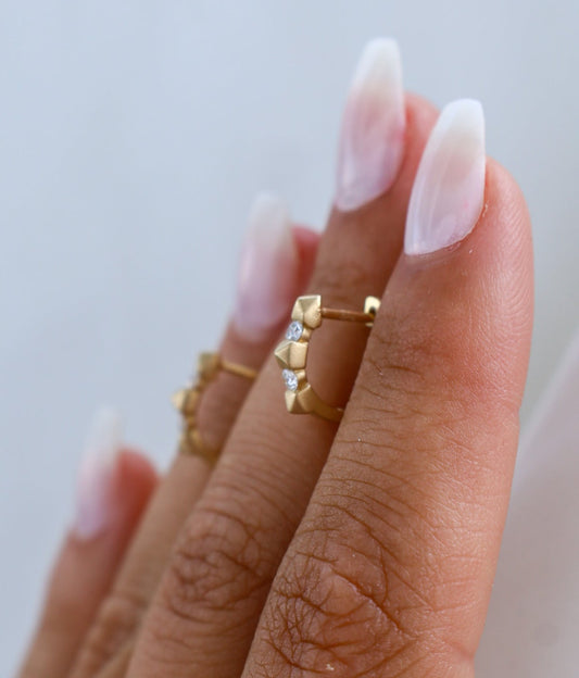 Spiked Diamond Huggies