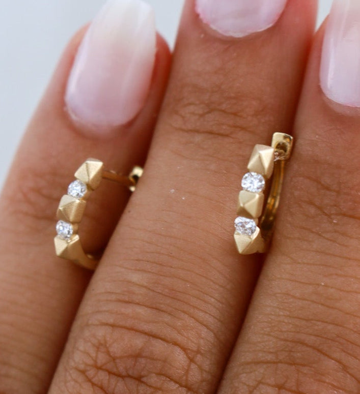 Spiked Diamond Huggies