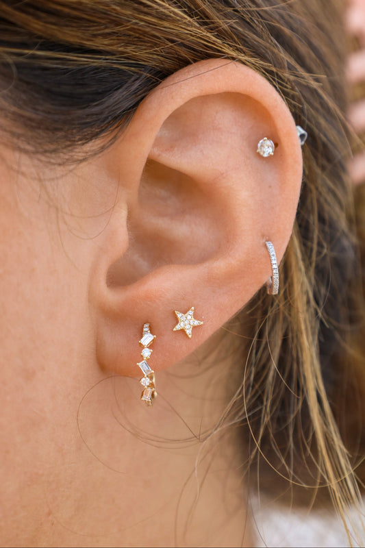 Fancy Shaped Diamond Hoop Earrings