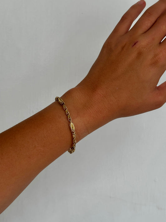 Fancy Link 14K Gold Bracelet