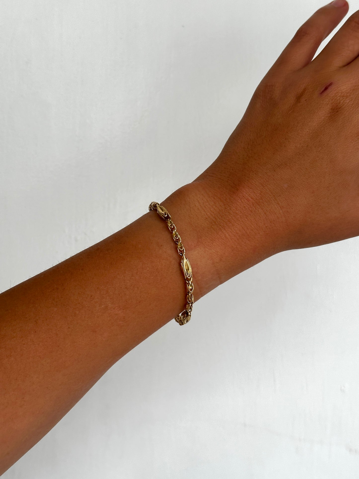 Fancy Link 14K Gold Bracelet