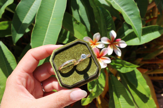 14K Yellow Gold Diamond Wedding Set