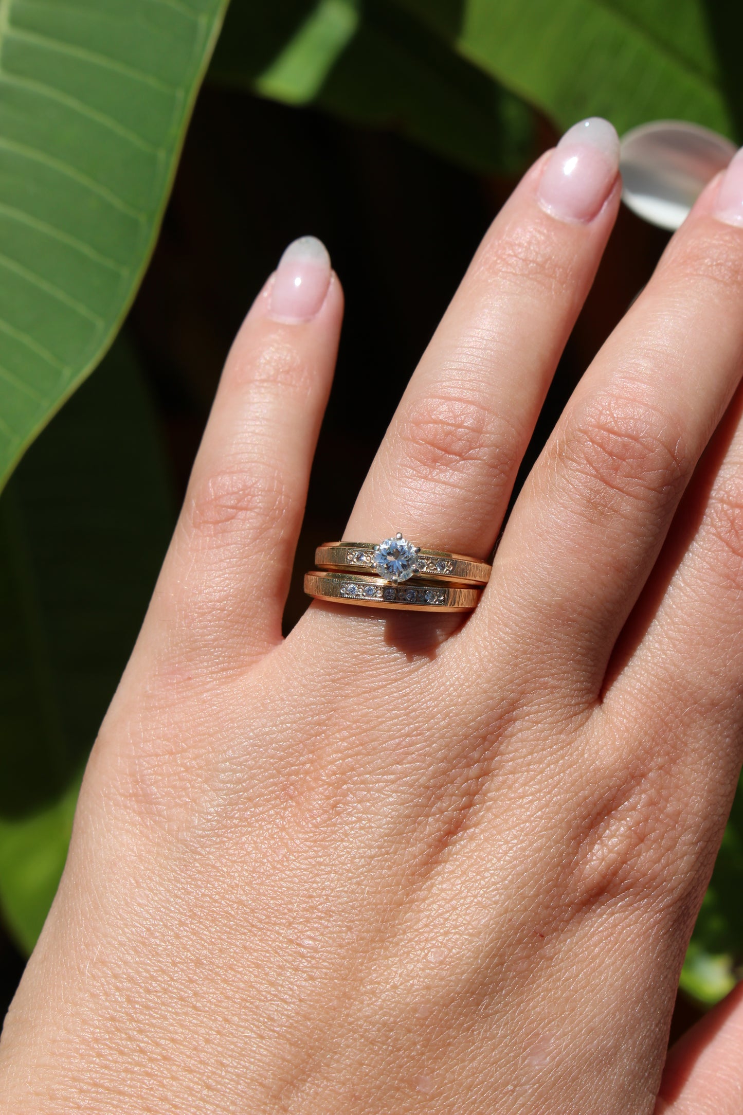 14K Yellow Gold Diamond Wedding Set