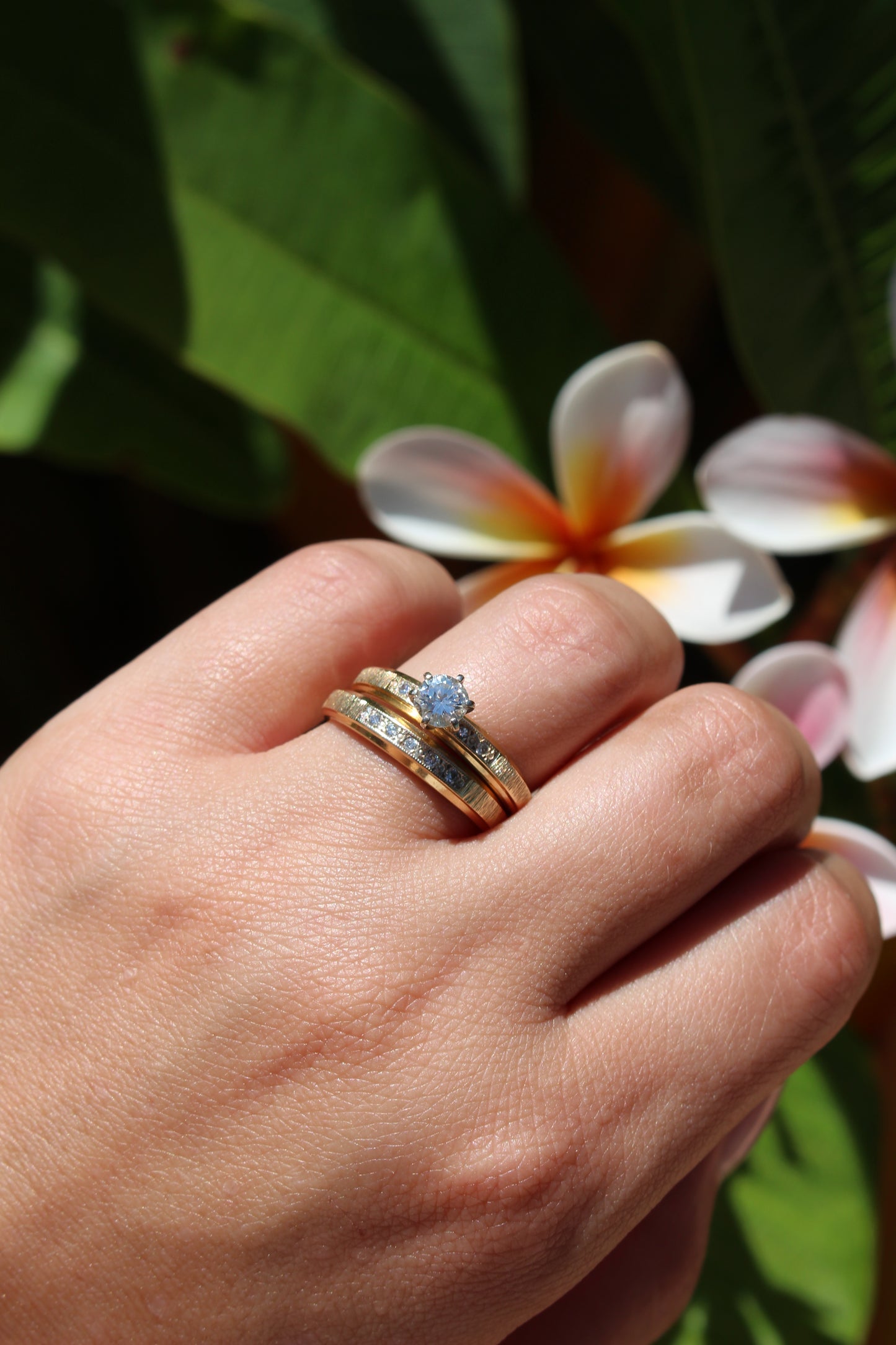 14K Yellow Gold Diamond Wedding Set
