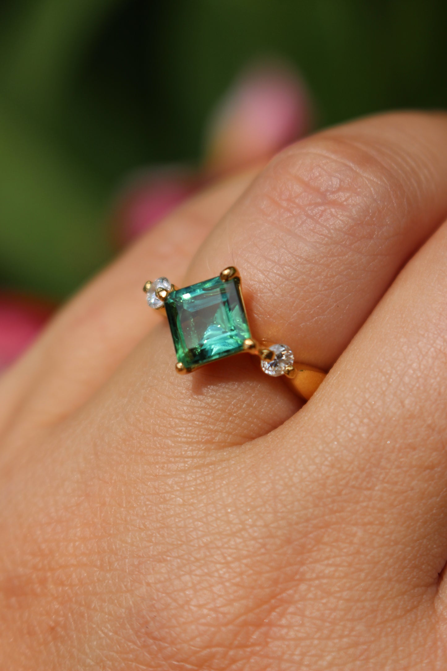 18K Green Tourmaline Ring