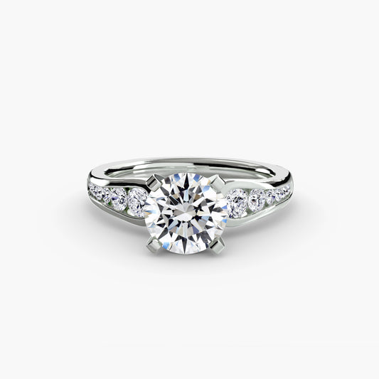 Becky Solitaire with Pavé Sides