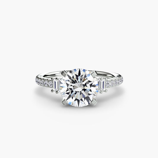 Daphne Solitaire with Pavé Sides