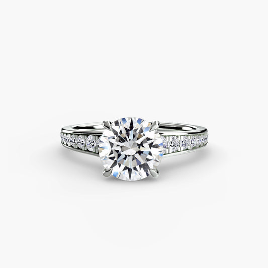 Addison Solitaire Ring with Pavé Sides