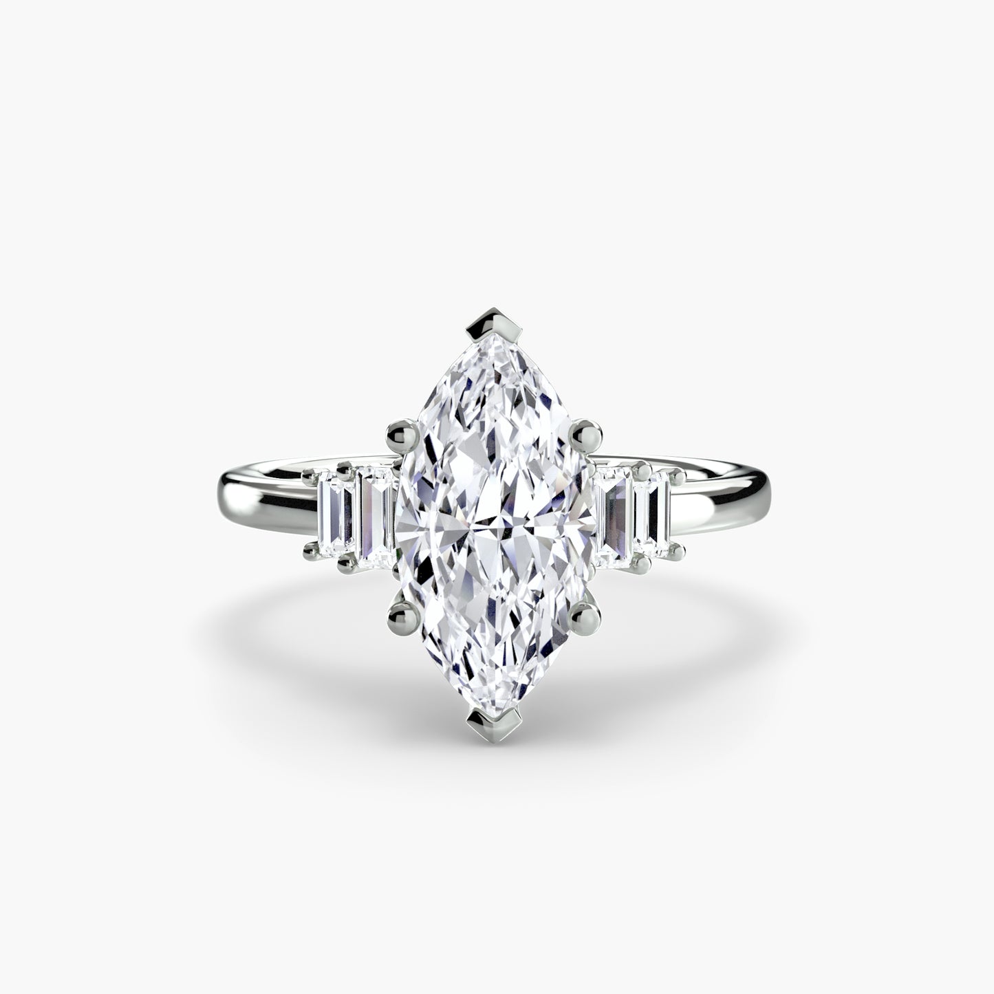 Blaire Baguette Accented Solitaire Ring