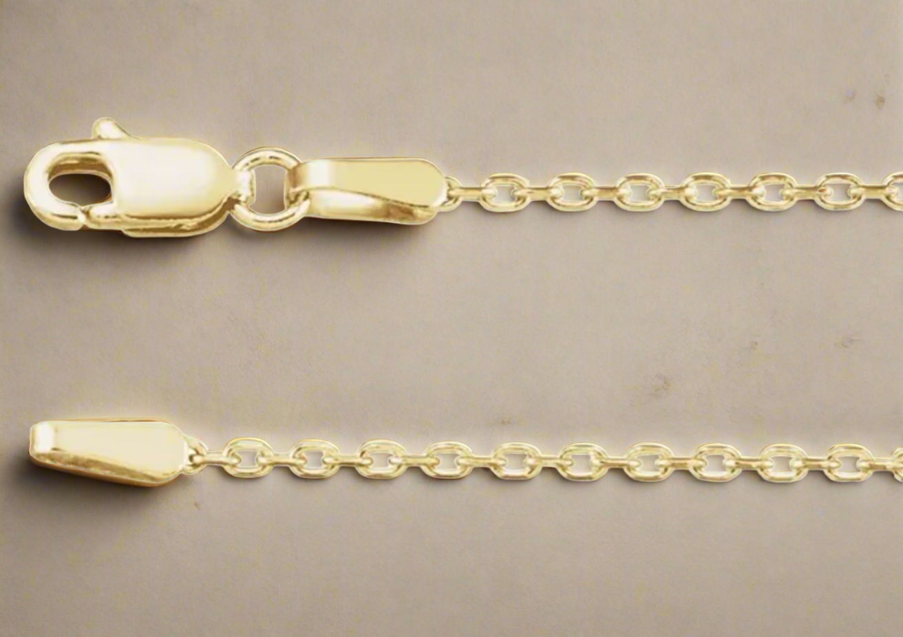 Yellow 1.4 mm Diamond-Cut Cable Chain