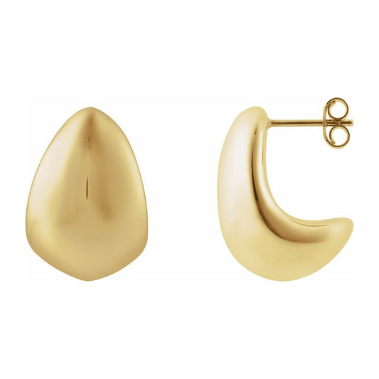 Sylvia Teardrop Shaped Yellow Gold Earrings