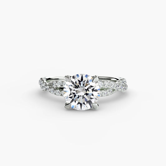 Monica Twisted Pavé Solitaire Ring