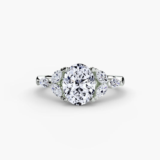 Clementine Diamond Accented Engagement Ring
