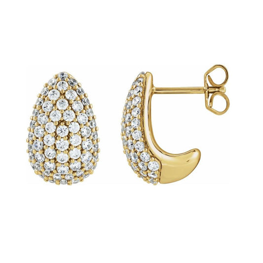Ellie Diamond Teardrop Shaped Earrings 14K Yellow Gold