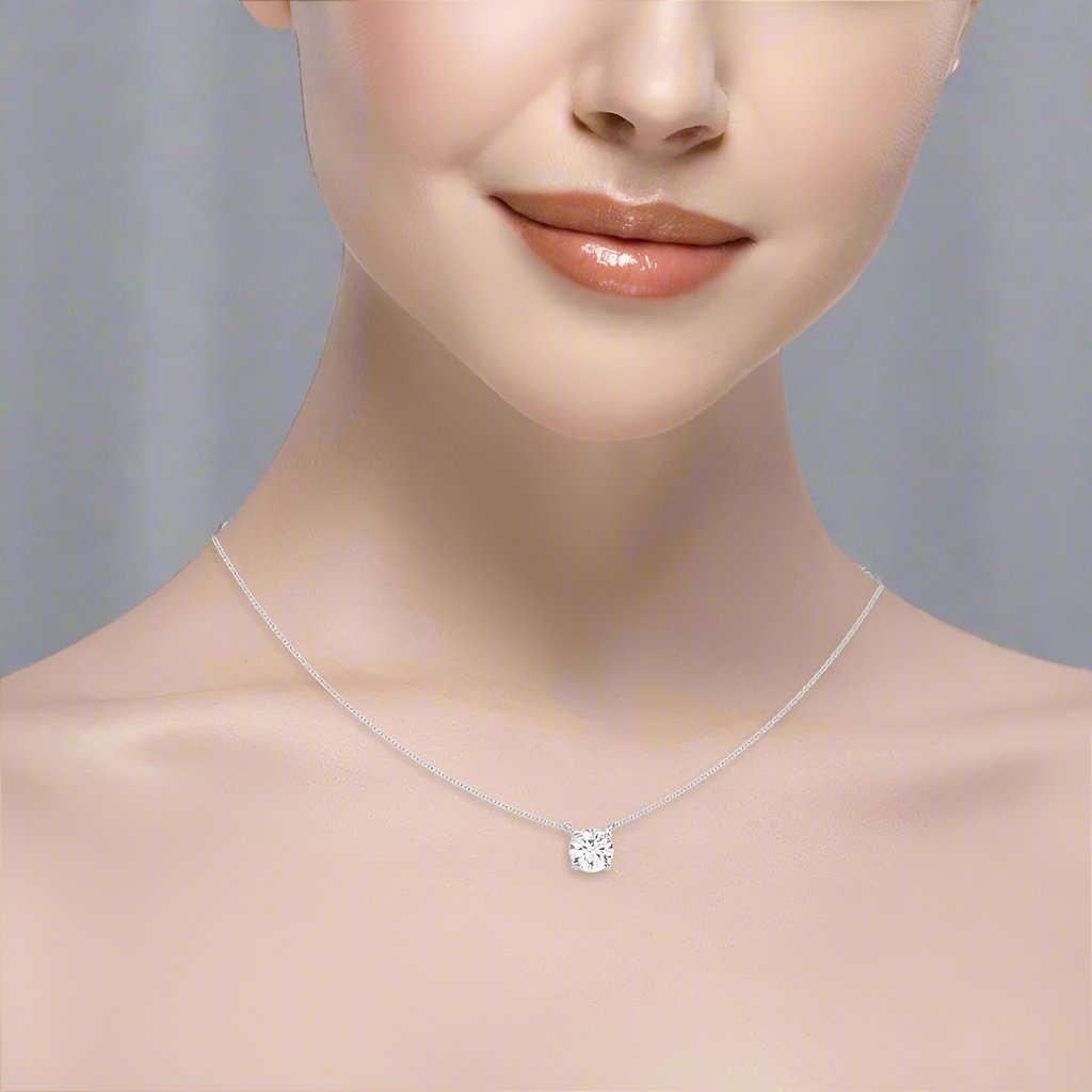 white gold solitaire diamond necklace model