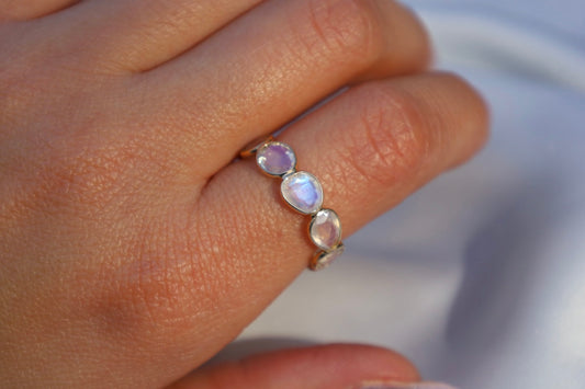 Moonstone Drops of Color Ring