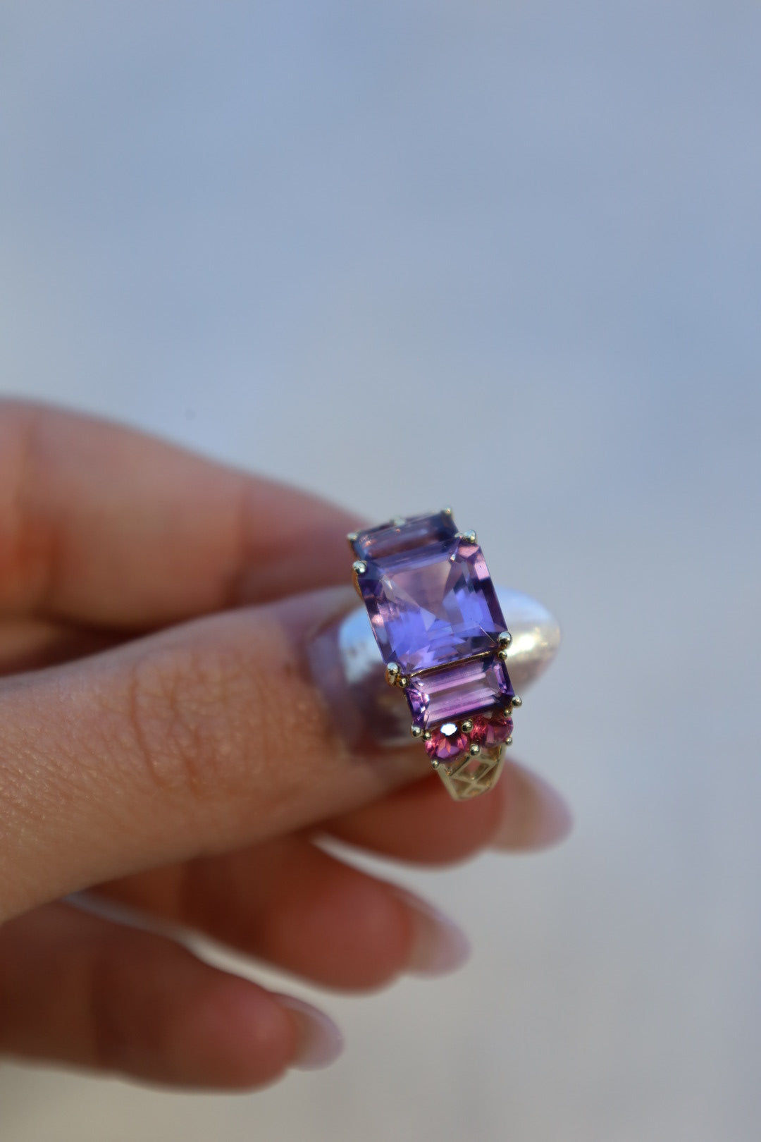 Amethyst & Tourmaline Ring