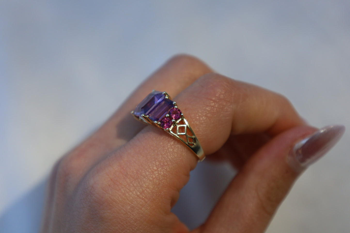Amethyst & Tourmaline Ring