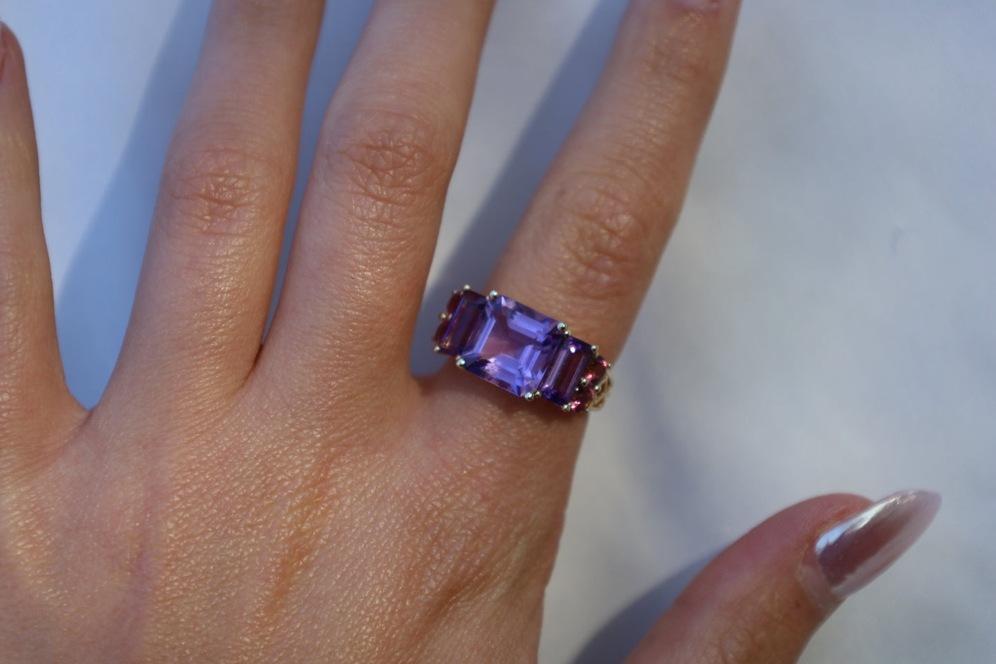 Amethyst & Tourmaline Ring