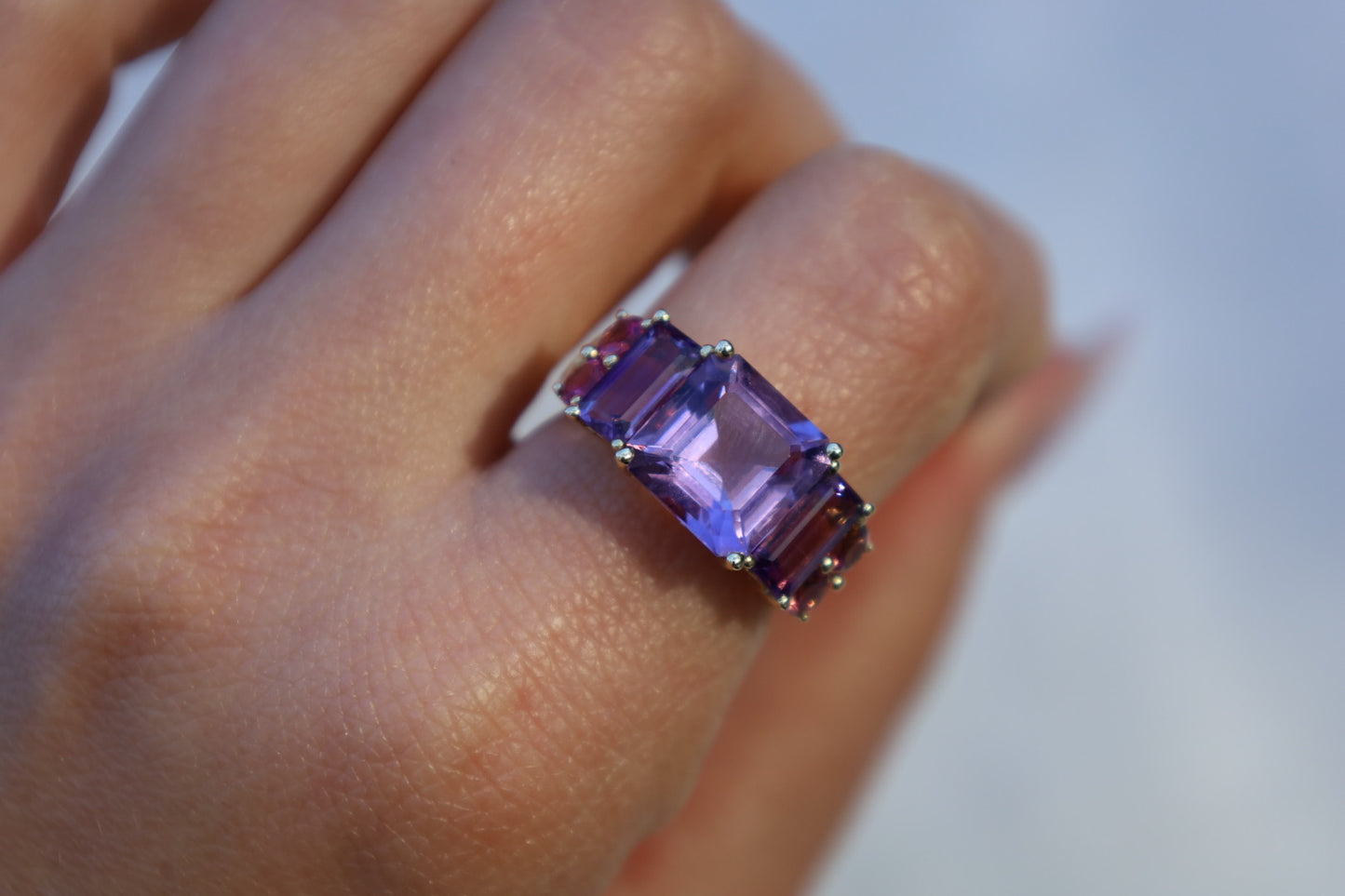 Amethyst & Tourmaline Ring