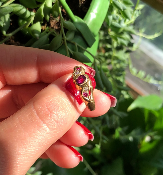 Vintage Edwardian Ruby and Diamond Ring