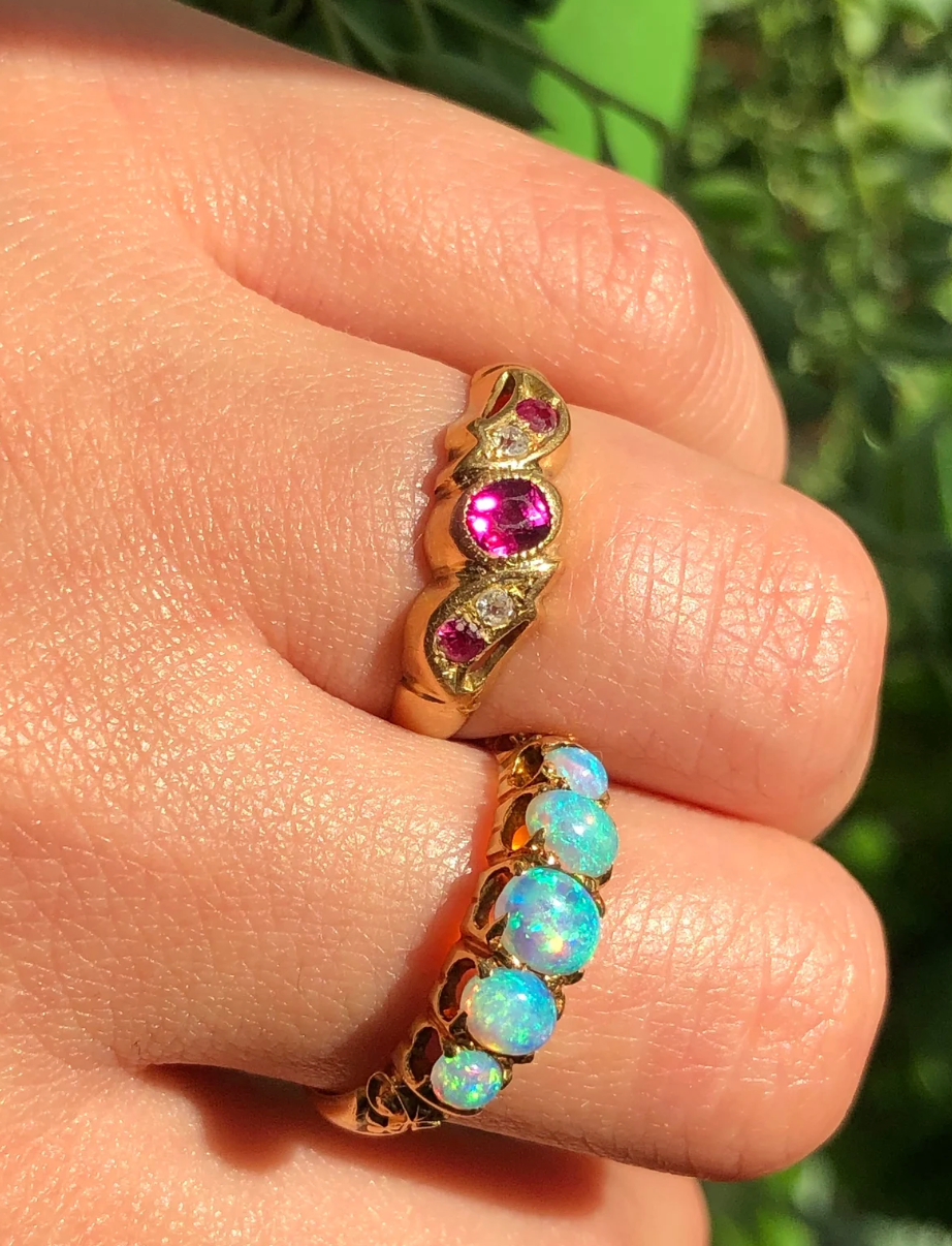 Vintage Edwardian Ruby and Diamond Ring