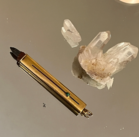 Rare Antique Gold Pencil with Turquoise Button