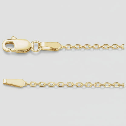 1.4mm solid gold cable link chain yellow gold