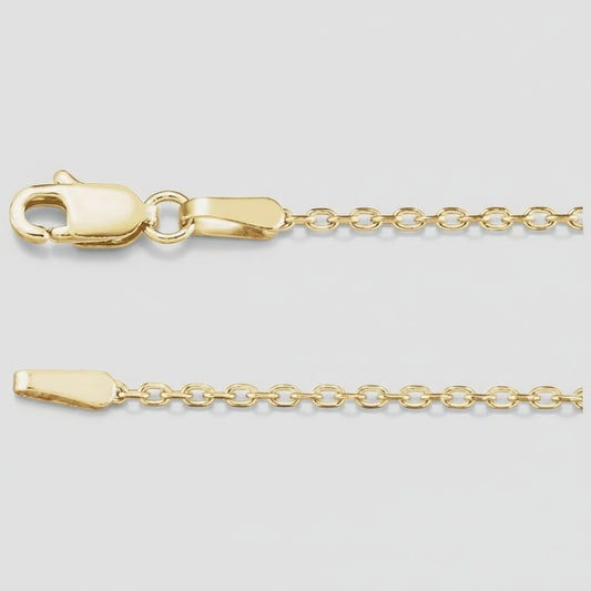 1.4mm solid gold cable link chain yellow gold