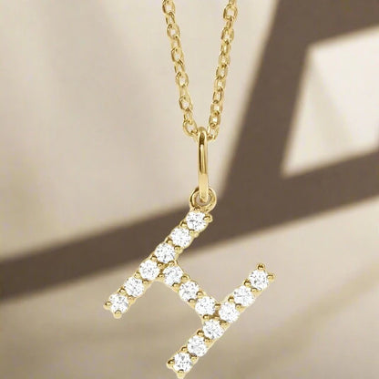 Gold Lab Grown Diamond Initial Necklace