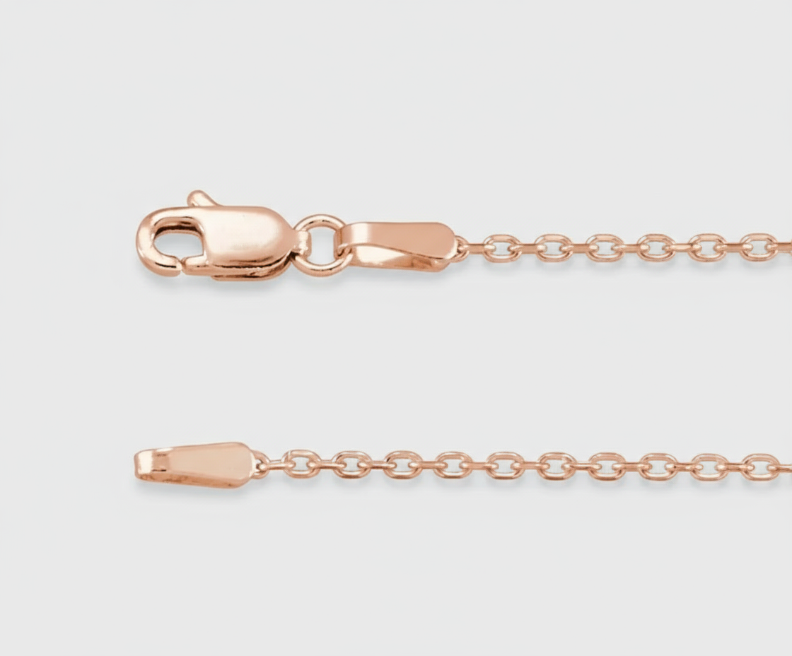 14K Rose Gold Cable Link Chain 1.4mm