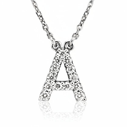 Small Natural Diamond Gold Initial Necklace