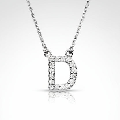 Small Natural Diamond Gold Initial Necklace