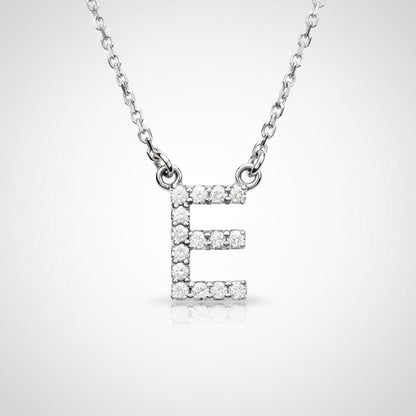 Small Natural Diamond Gold Initial Necklace