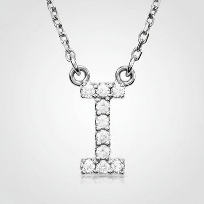 Small Natural Diamond Gold Initial Necklace
