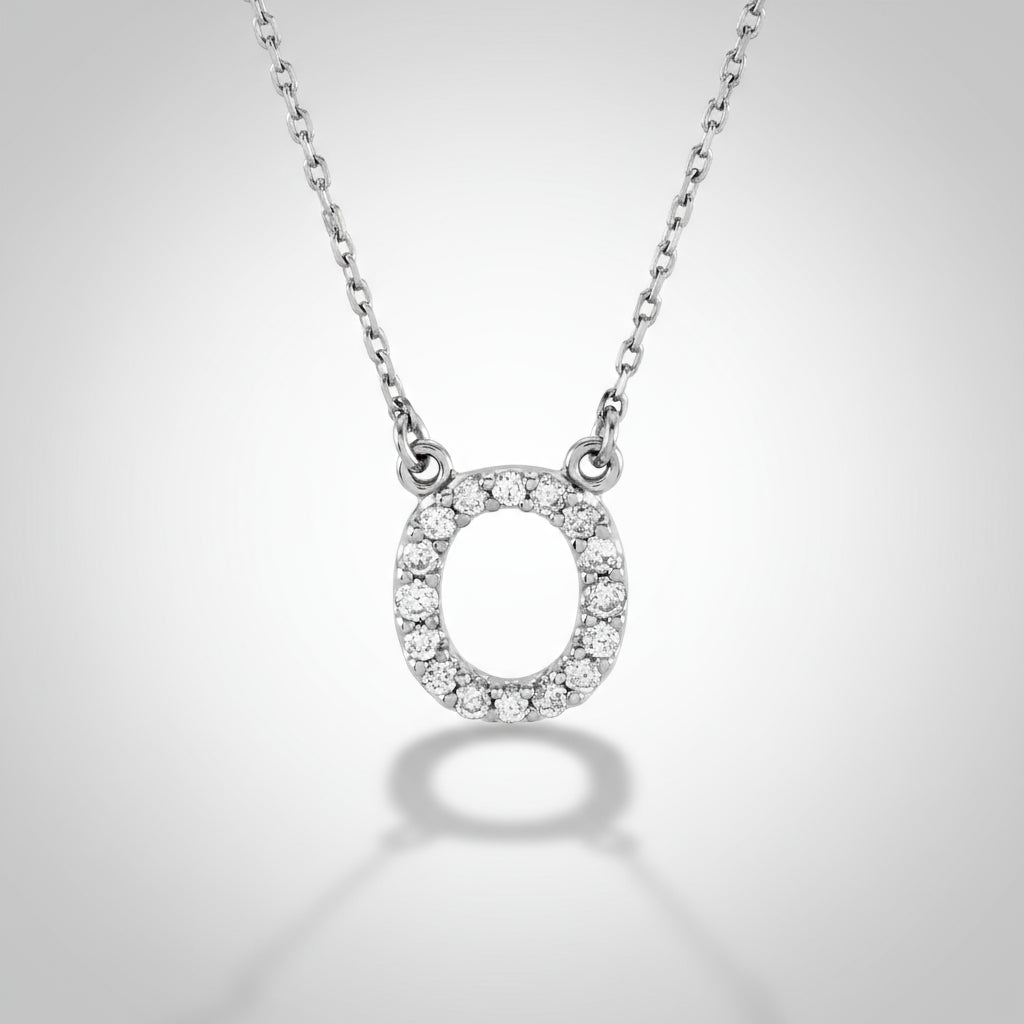 Small Natural Diamond Gold Initial Necklace