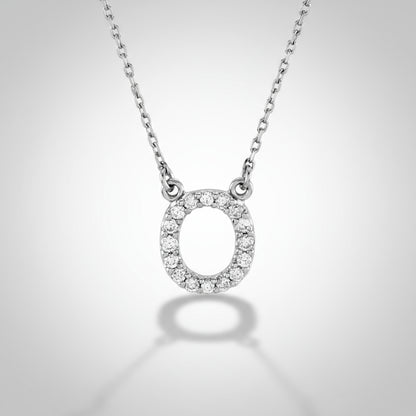 Small Natural Diamond Gold Initial Necklace