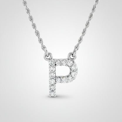 Small Natural Diamond Gold Initial Necklace