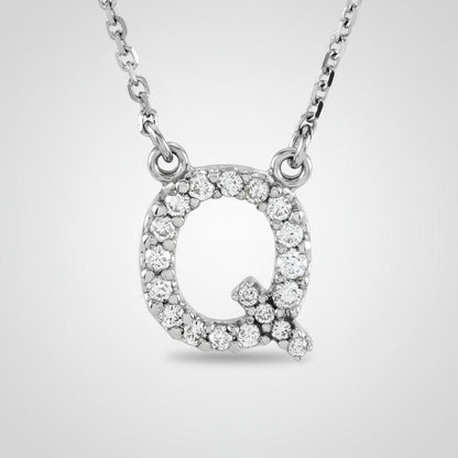 Small Natural Diamond Gold Initial Necklace