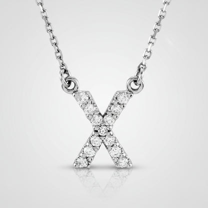 Small Natural Diamond Gold Initial Necklace