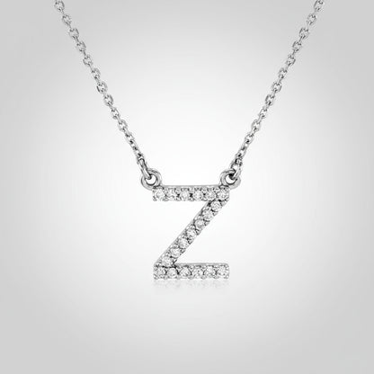 Small Natural Diamond Gold Initial Necklace