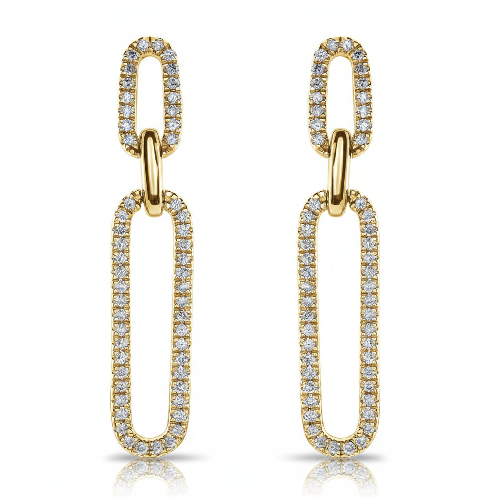 Paperclip Diamond Earrings